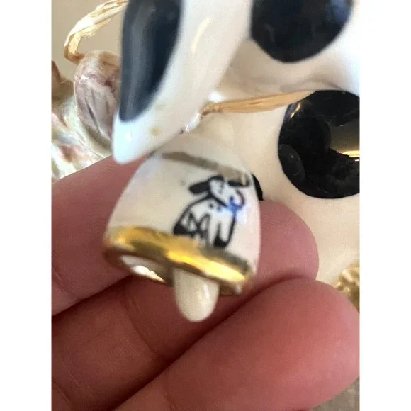 Vintage Ceramic Cow w Bell Milk Holder Farmhouse Decor Oh My Darling Cow - Picture 5 of 9
